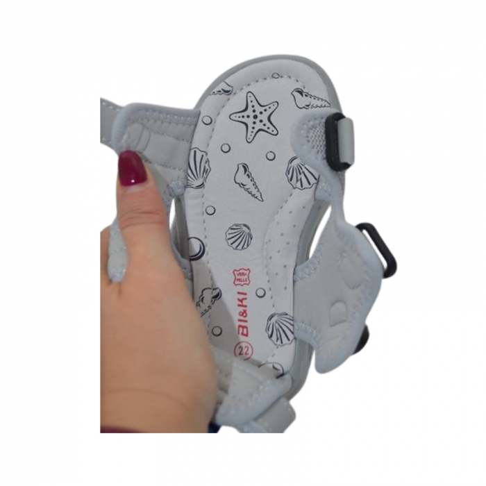 Sandale ortopedice, cu leduri, pentru baieti, Bi&Ki A-B11540-B, Gri [4]