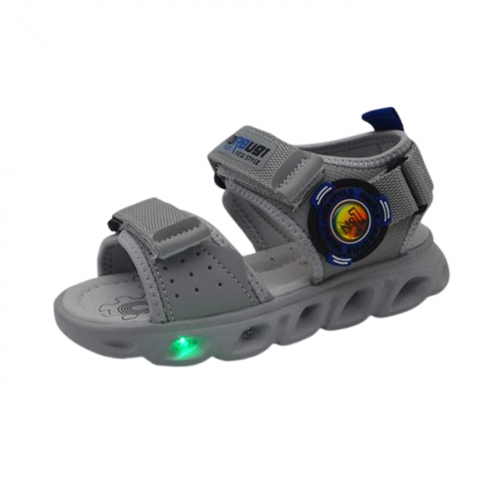 Sandale ortopedice, cu leduri, pentru baieti, Tom Miki T-11167-D, Gri [1]