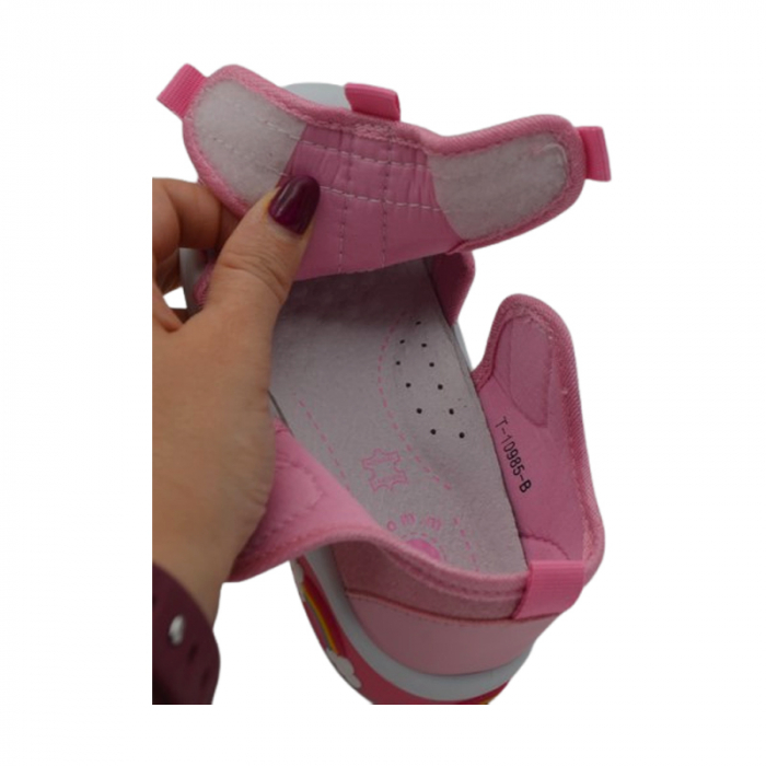 Sandale ortopedice, din panza pentru fete, Tom Miki T-10985-B, Roz [4]
