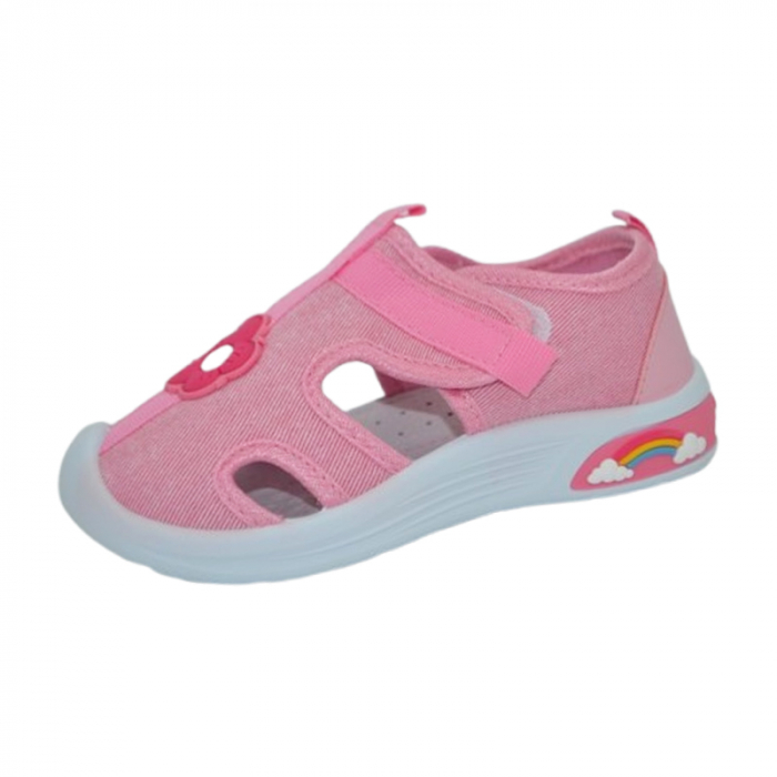 Sandale ortopedice, din panza pentru fete, Tom Miki T-10985-B, Roz [1]