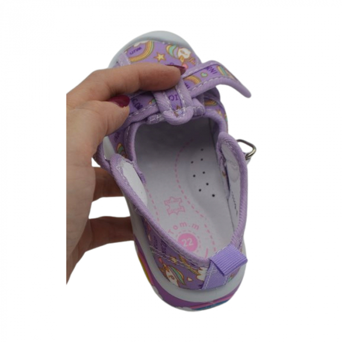 Sandale ortopedice, din panza pentru fete, Tom Miki T-11119-E, Mov [4]