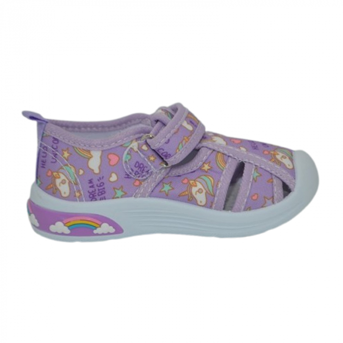 Sandale ortopedice, din panza pentru fete, Tom Miki T-11119-E, Mov [2]