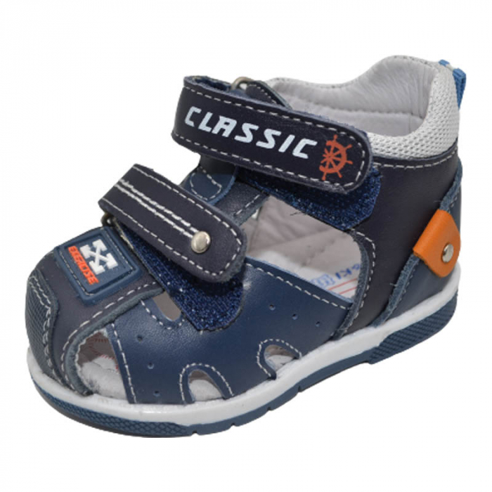 Sandale ortopedice din piele pentru baieti Bi&Ki A-B01107-C, Bleumarin [3]