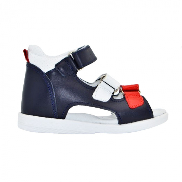 Sandale ortopedice din piele pentru baieti Small Foot PBSF-05, Bleumarin [2]