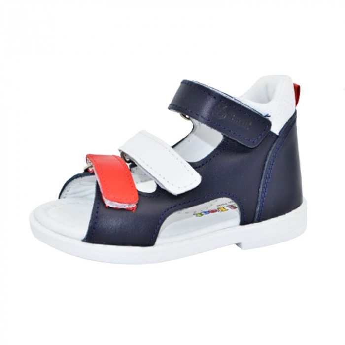 Sandale ortopedice din piele pentru baieti Small Foot PBSF-05, Bleumarin [1]