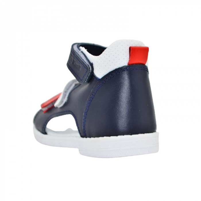 Sandale ortopedice din piele pentru baieti Small Foot PBSF-05, Bleumarin [4]