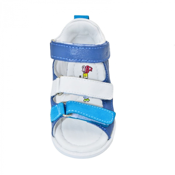 Sandale ortopedice din piele pentru baieti Small Foot PBSF-06, Albastru [3]