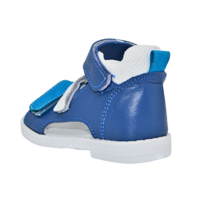 Sandale ortopedice din piele pentru baieti Small Foot PBSF-06, Albastru [4]