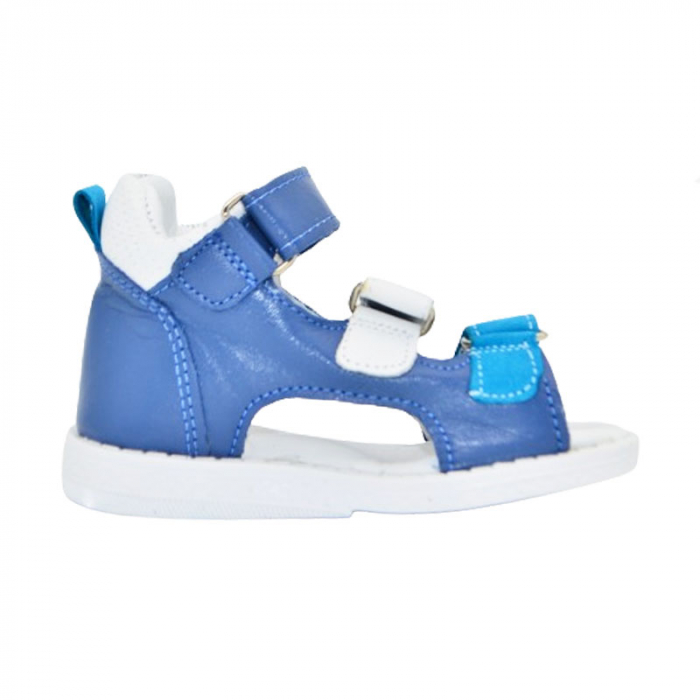 Sandale ortopedice din piele pentru baieti Small Foot PBSF-06, Albastru [2]