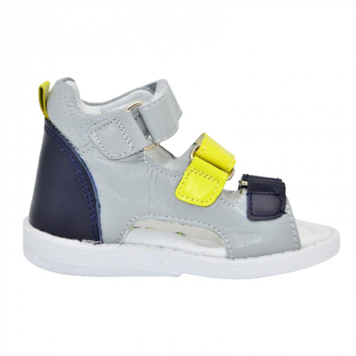 Sandale ortopedice din piele pentru baieti Small Foot PBSF-07, Gri [2]