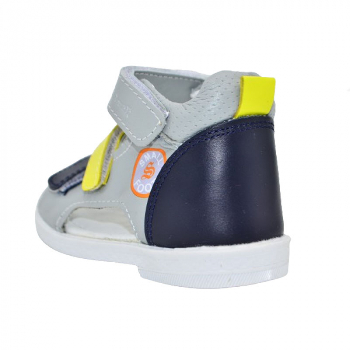 Sandale ortopedice din piele pentru baieti Small Foot PBSF-07, Gri [4]