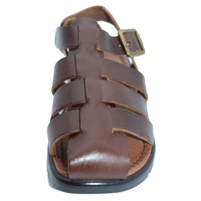 Sandale ortopedice din piele pentru baieti OEM SMF15-M-29, Maro [3]