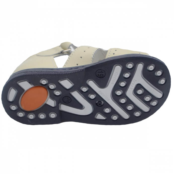Sandale ortopedice din piele pentru baieti Small Foot SMFT9B-19, Bej [4]