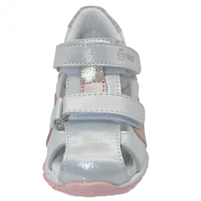 Sandale ortopedice din piele pentru fete Small Foot SSMF2607AR-19, Argintiu [2]