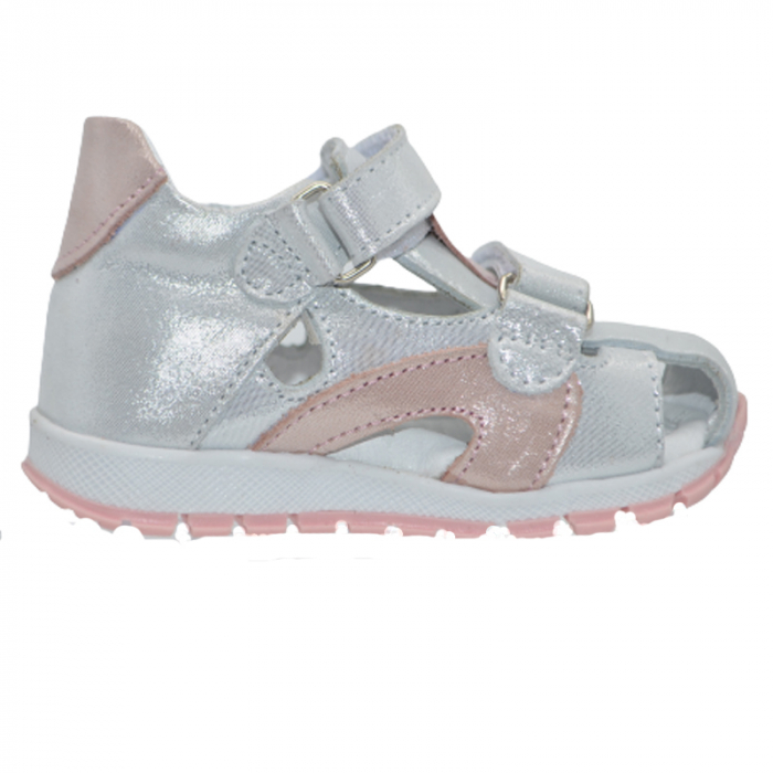 Sandale ortopedice din piele pentru fete Small Foot SSMF2607AR-19, Argintiu [3]