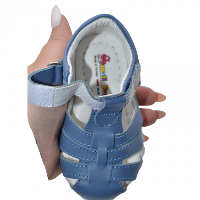 Sandale ortopedice din piele pentru baieti Small Foot SSMF2606A, Albastru [4]