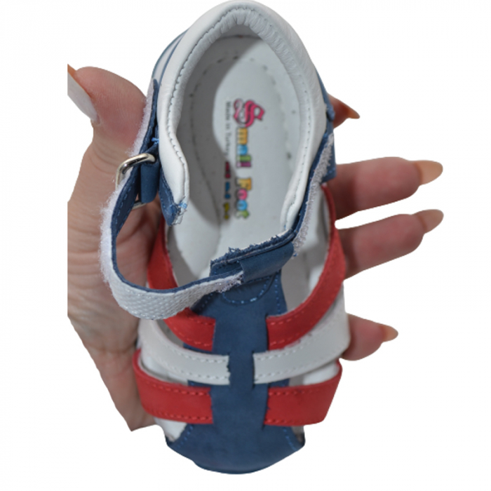 Sandale ortopedice din piele pentru baieti Small Foot SSMF2606AL, Albastru [5]