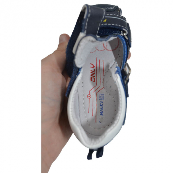 Sandale ortopedice din piele pentru baieti Bi&Ki A-B01108-C, Bleumarin [4]