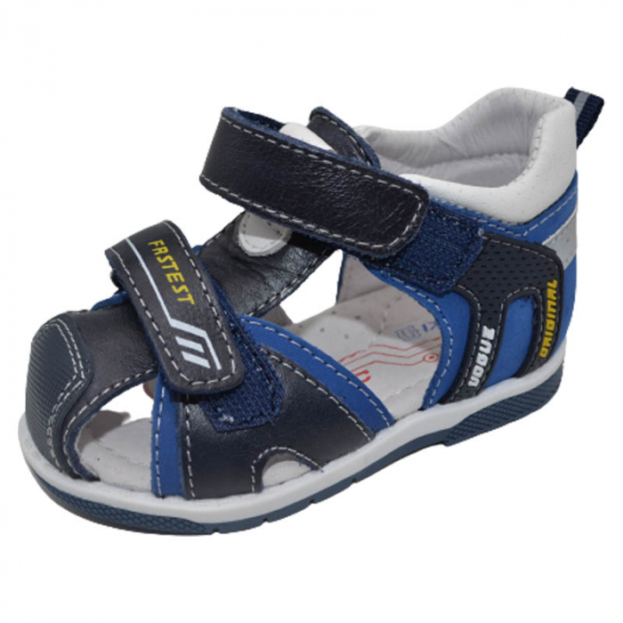 Sandale ortopedice din piele pentru baieti Bi&Ki A-B01108-C, Bleumarin [3]
