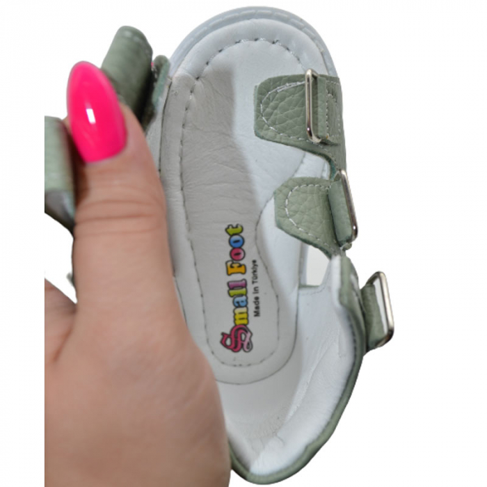 Sandale ortopedice din piele pentru baieti Small Foot SMF0805, Verde [5]
