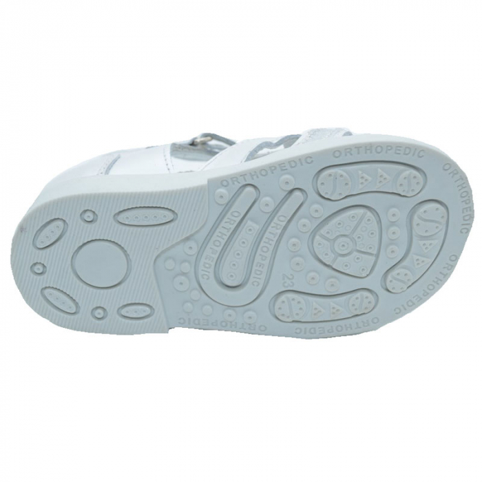 Sandale ortopedice din piele pentru fete Small Foot SMF35-A-25, Alb [3]