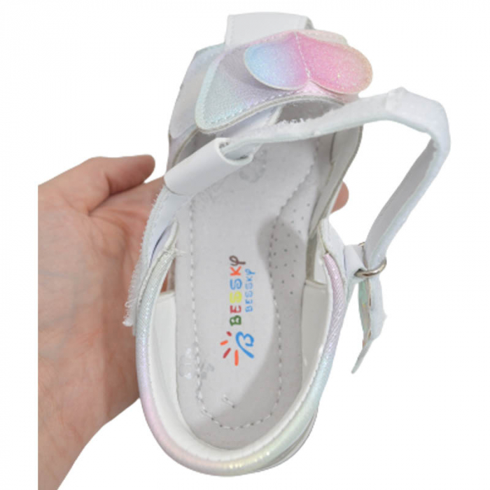 Sandale ortopedice pentru fete Bessky HL1430-1B, Alb [5]