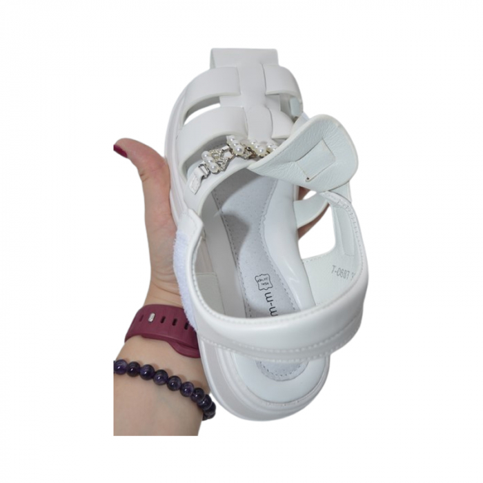 Sandale ortopedice, pentru fete, Tom Miki T-0687-A, Alb [4]