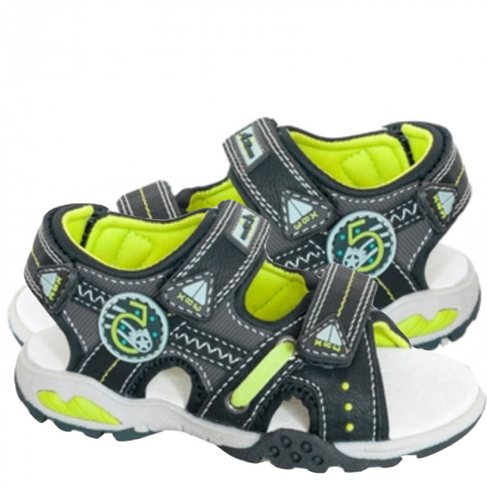 Sandale pentru baieti American Club 259/14N-31, Negru [3]