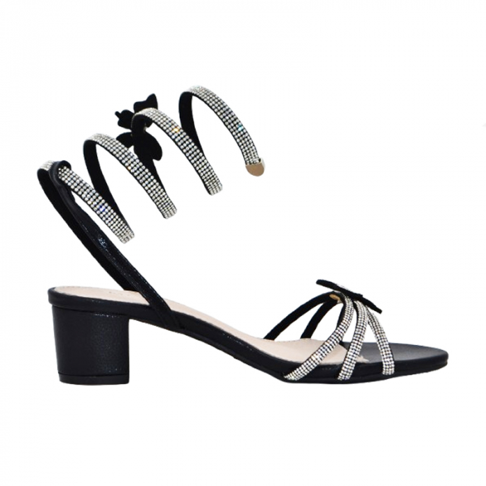 Sandale tip gladiator cu toc pentru fete MRS M1056N, Negru [3]