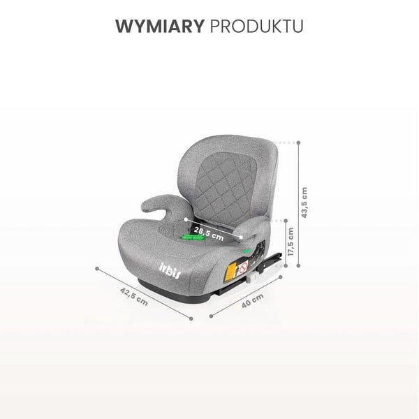Scaun auto inaltator, pentru copii cu inaltimea 125-150 cm, Caretero Irbis 322388, Gri [10]