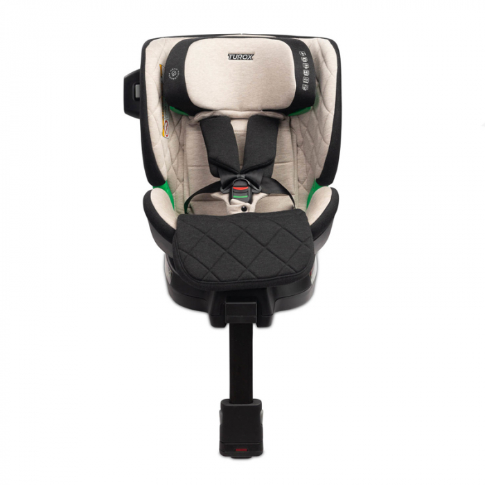 Scaun auto rotativ cu sistem isofix 40-150 cm, 0 luni+, Caretero Turox I-SIZE 030184-B, Bej [7]