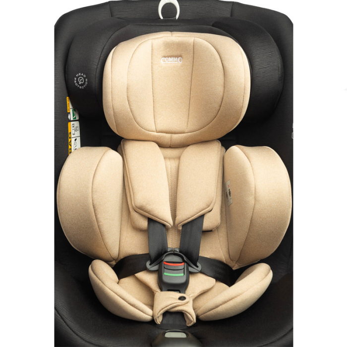 Scaun auto rotativ cu sistem isofix+Top Teather, 40-150 cm, 0-36 kg, 0 luni+, Caretero Commo I-Size 030173B, Bej [10]