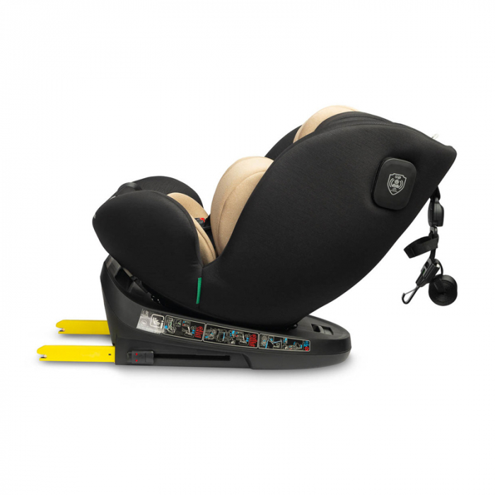 Scaun auto rotativ cu sistem isofix+Top Teather, 40-150 cm, 0-36 kg, 0 luni+, Caretero Commo I-Size 030173B, Bej [9]