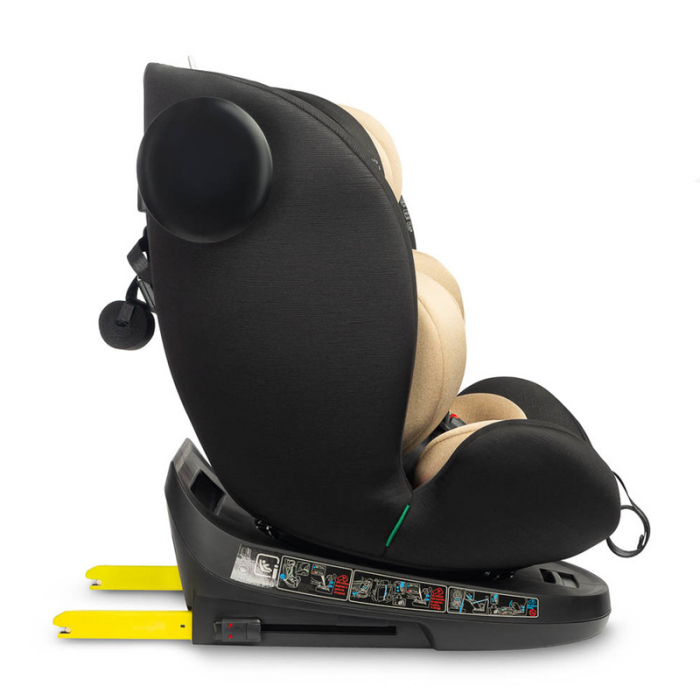 Scaun auto rotativ cu sistem isofix+Top Teather, 40-150 cm, 0-36 kg, 0 luni+, Caretero Commo I-Size 030173B, Bej [6]