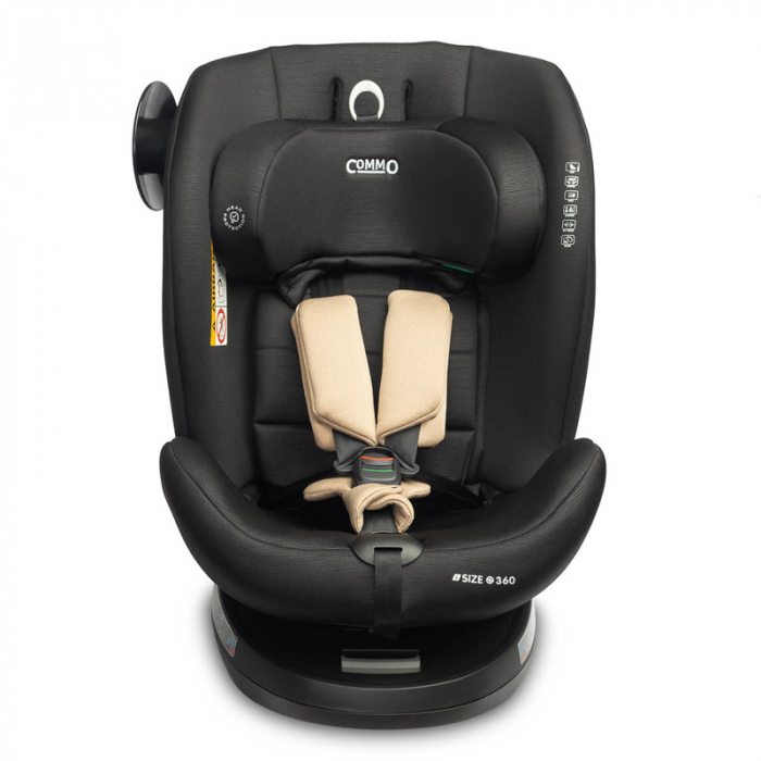 Scaun auto rotativ cu sistem isofix+Top Teather, 40-150 cm, 0-36 kg, 0 luni+, Caretero Commo I-Size 030173B, Bej [5]