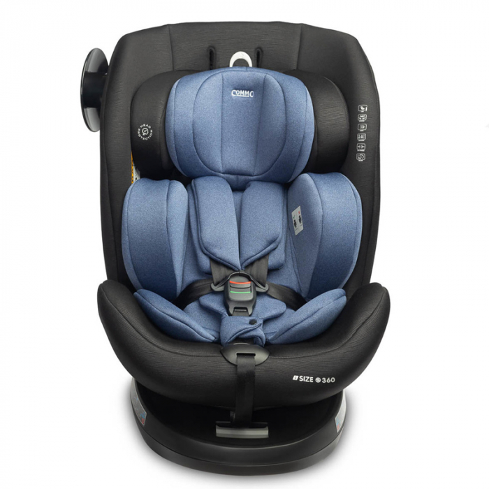 Scaun auto rotativ cu sistem isofix+Top Teather, 40-150 cm, 0-36 kg, 0 luni+, Caretero Commo I-Size 030173BL, Bleumarin [9]