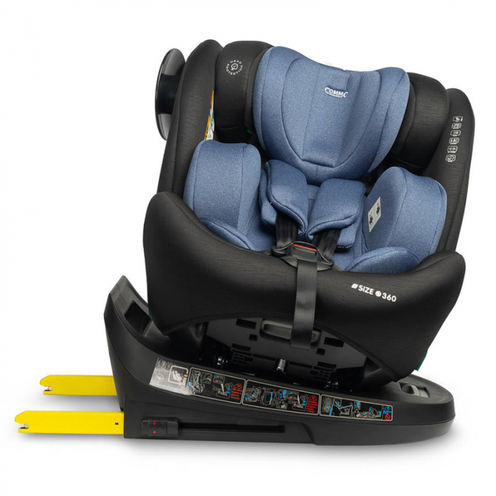 Scaun auto rotativ cu sistem isofix+Top Teather, 40-150 cm, 0-36 kg, 0 luni+, Caretero Commo I-Size 030173BL, Bleumarin [13]