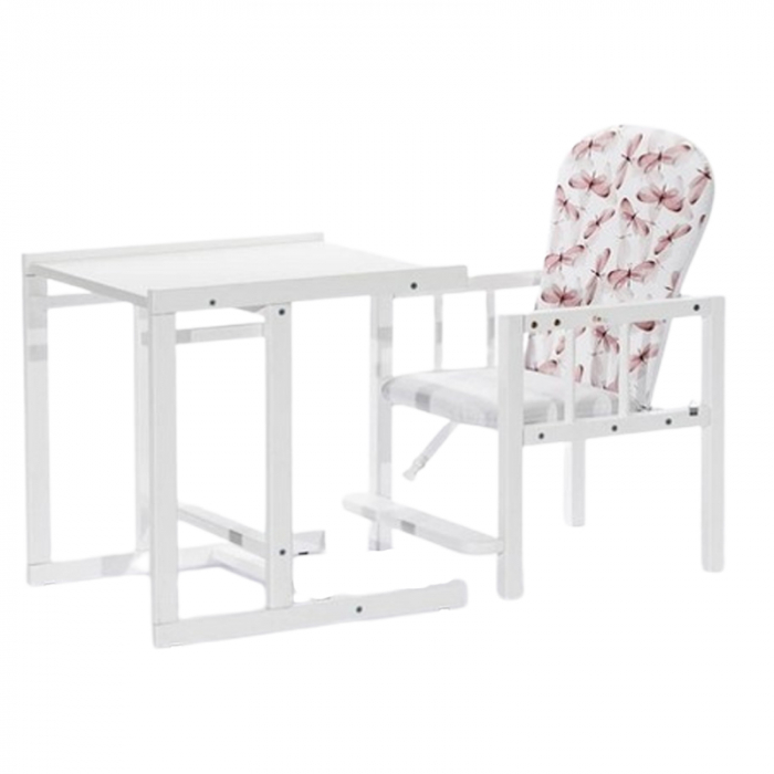 Scaun de luat masa 2 in 1 pentru copii Drewex Antos Libelula 003597, Alb [2]
