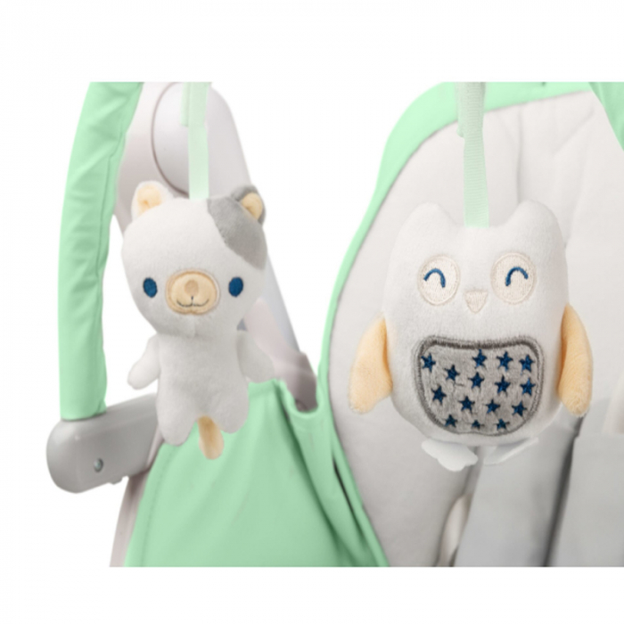 Scaun de masa 2 in 1 cu leagan electric Caretero Indigo 305480-V, Verde [6]