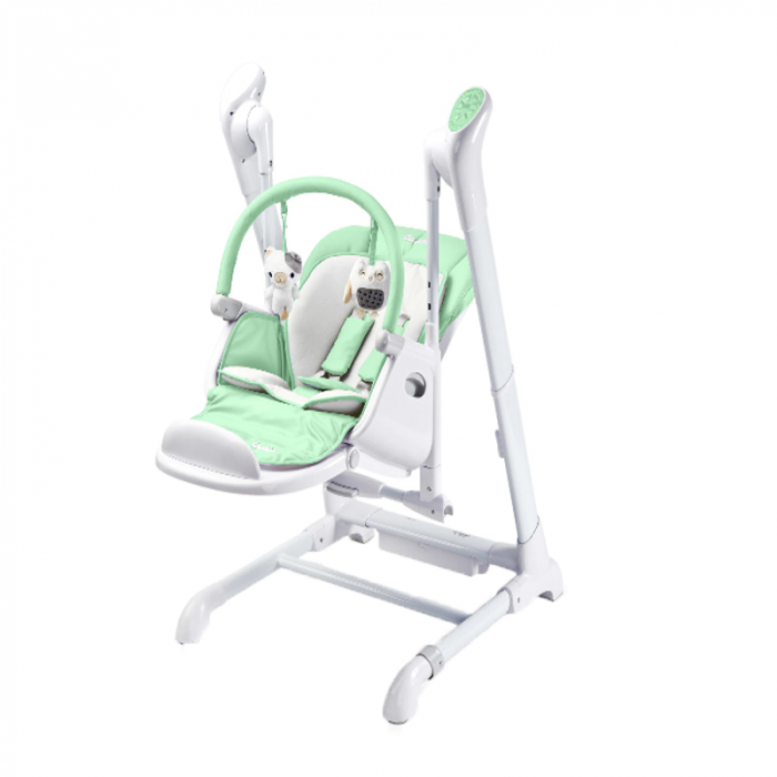 Scaun de masa 2 in 1 cu leagan electric Caretero Indigo 305480-V, Verde [2]