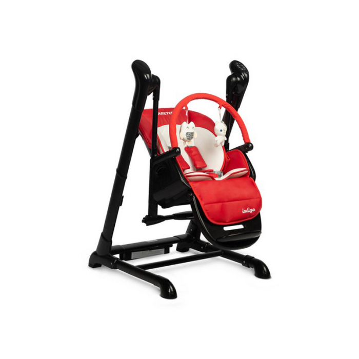 Scaun de masa 2 in 1 cu leagan electric, Caretero Indigo 397238, Rosu [2]