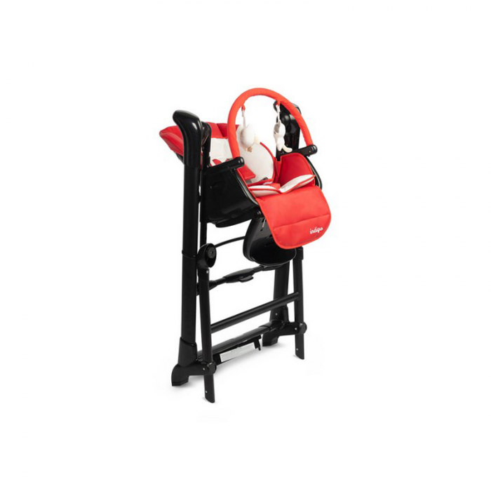 Scaun de masa 2 in 1 cu leagan electric, Caretero Indigo 397238, Rosu [8]