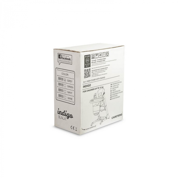 Scaun de masa 2 in 1 cu leagan electric, Caretero Indigo 397238, Rosu [9]