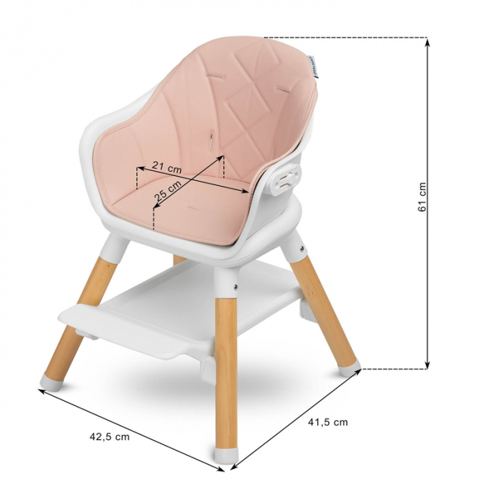 Scaun de masa multifunctional 4 in 1 Caretero Bravo SMT141, Roz [7]