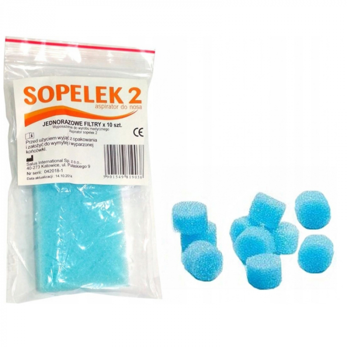 Set 10 bureti de inlocuire pentru aspiratorul nazal Sopelek 819038, Turcoaz [3]