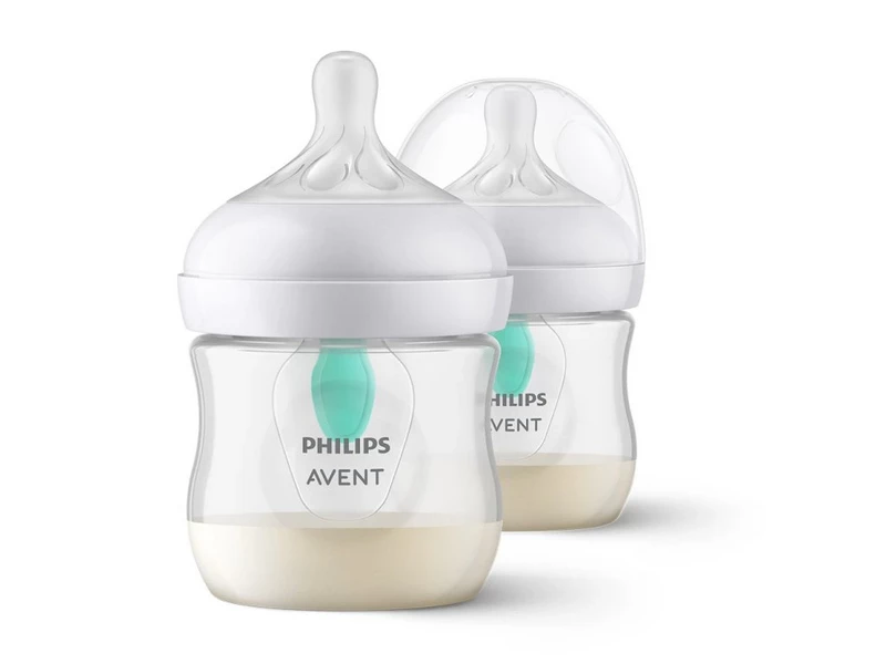 Set 2 biberoane, cu tetina din silicon, 125 ml, Philips Natural Response Air Free Vent SCY670/02, Alb [2]