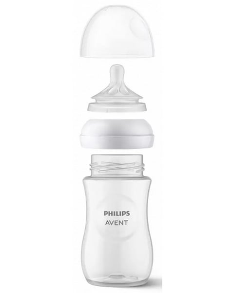 Set 2 biberoane, cu tetina din silicon, 330 ml, Philips Natural Response SCY906/02, Alb [5]