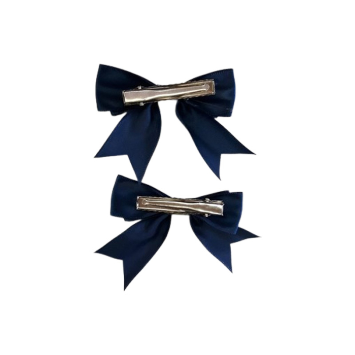 Set 2 fundite de par cu agrafa, pentru fete, Mini Junior AGRF0810, Bleumarin [2]