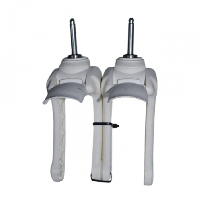 Set 2 furci fata pivotanta cu osie fara roata pentru carucior BabyActive FPR3006-2, Alb [2]