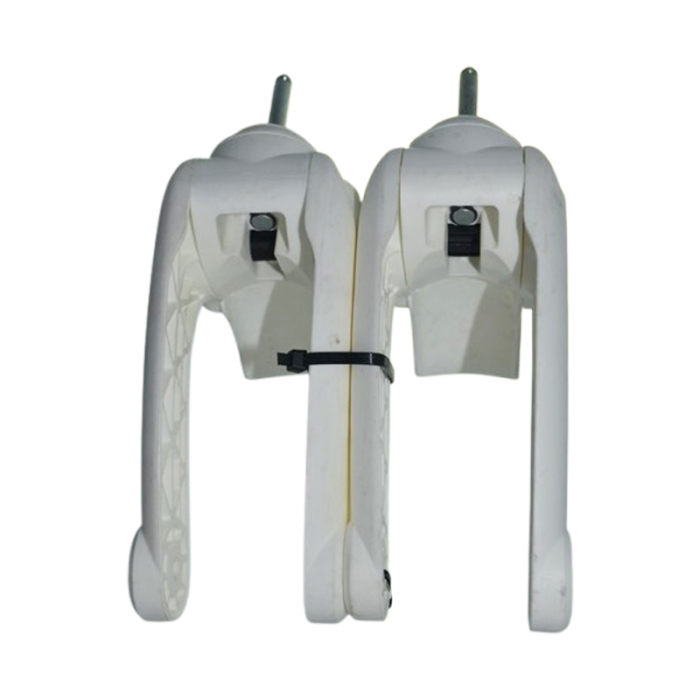 Set 2 furci fata pivotanta cu osie fara roata pentru carucior BabyActive FPR3006-2, Alb [3]